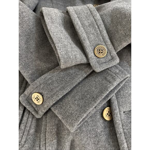 Lands End Women's 16T Luxe Wool Pea Coat Medium Heather Gray - Picture 7 of 8